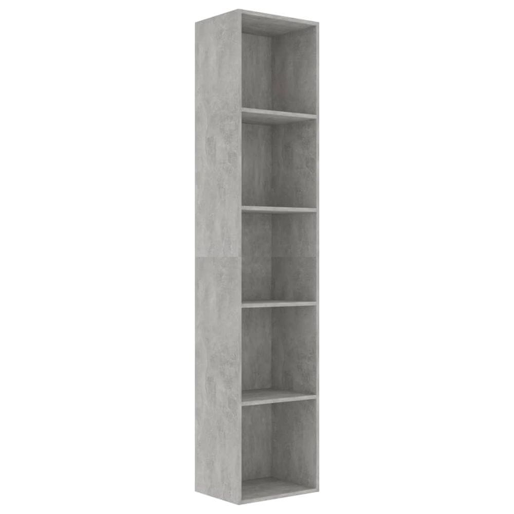 Vidaxl Knižnica, betónovo sivá 40x30x189 cm, kompozitné drevo